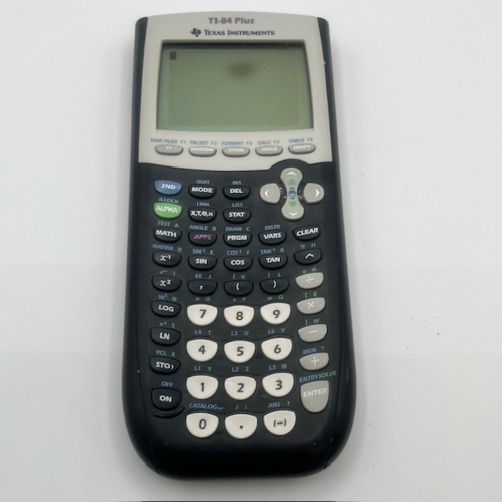 Texas Instruments TI-84 Plus Graphing Calculator Black Silver with Cover